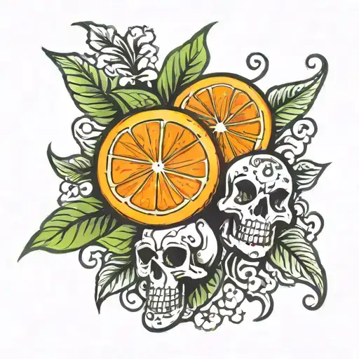 orange and lime tattoo  tattoo design idea