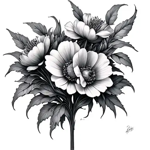 thin long flowers from Ophelia's death scene  tattoo design idea