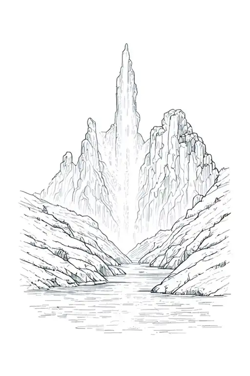 iceland waterfall tattoo design idea