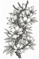 magnolia tree branch tattoo design idea