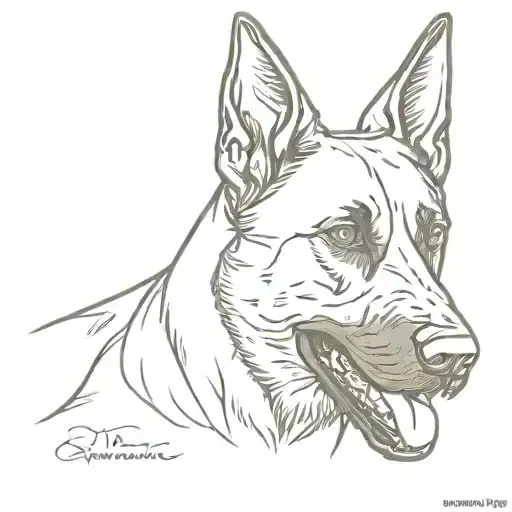 belgian malinois in the military  tattoo design idea