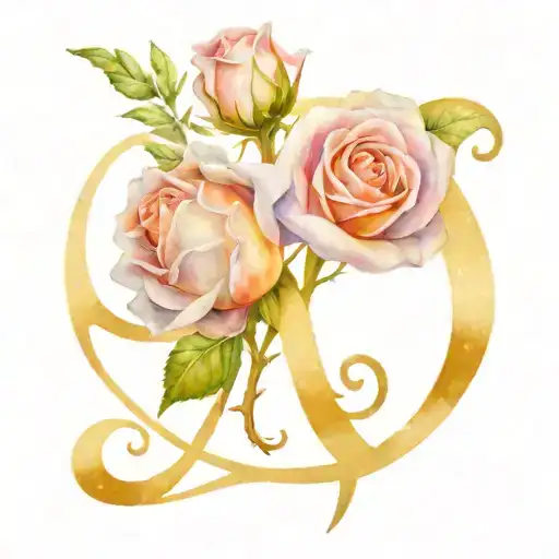 lavender flower and a rose with Gemini sign incorporated tattoo design idea