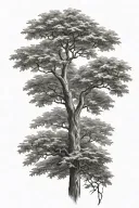 trident maple tree tattoo design idea