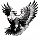 3/4 sleeve tattoo greyscale. eagle feathers layered as an eagles wing. no head neck or beak enhanced realistic tattoo design idea