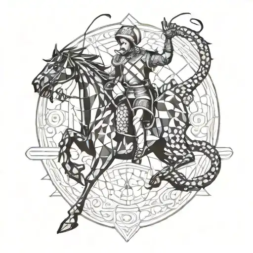 Saint George killing the dragon tattoo design idea