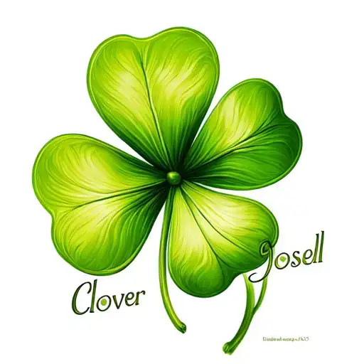 Clover with name written Josell tattoo design idea
