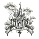 disney castle tattoo design idea