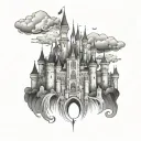disney castle tattoo design idea