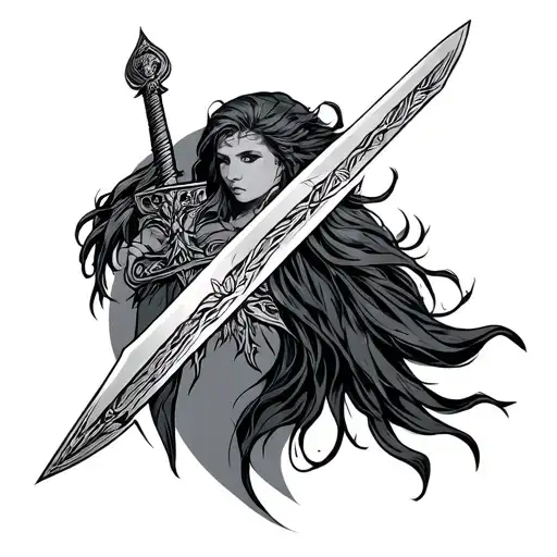Valkyrie Sword tattoo design idea