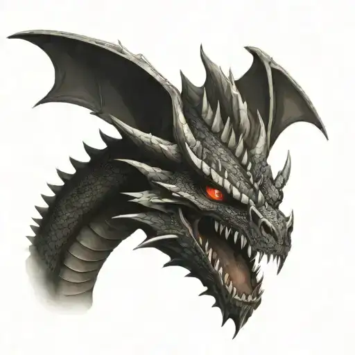 A legendary black dragon known only as Fatalis. Rumored to have destroyed a kingdom in a single night tattoo design idea