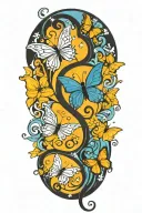 Carmen name with butterflies and swirls ocean tattoo design idea