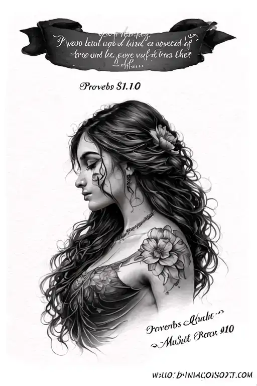 proverbs 31:10 tattoo design idea