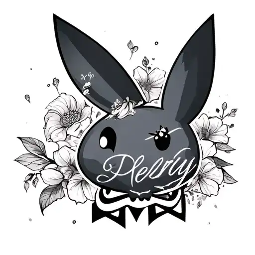 beautiful playboy words and writings that go to the groin area tattoo design idea
