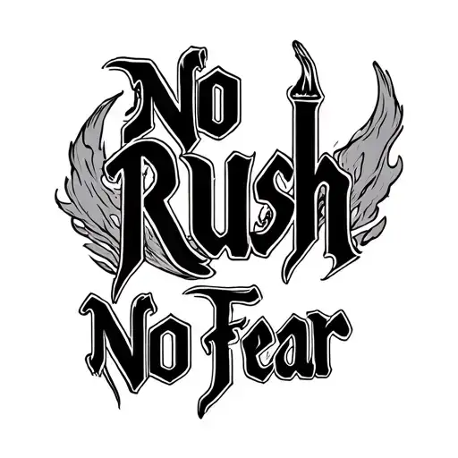 "No Rush No Fear" No Fear tattoo design idea