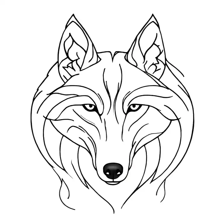 Feminine Wolf tattoo design idea