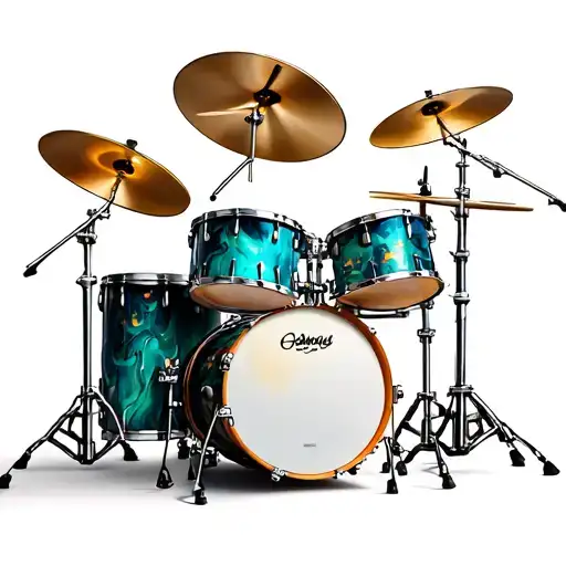 drum set intertwined tattoo design idea