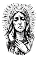 crying Virgin Mary minimalist tattoo design tattoo design idea