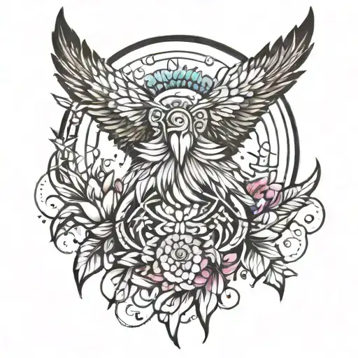 spiritual awakening feathers tattoo design idea