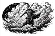 I'll put this cloud behind me that's the man designed me. ride the wind and dance in hurricanes  tattoo design idea