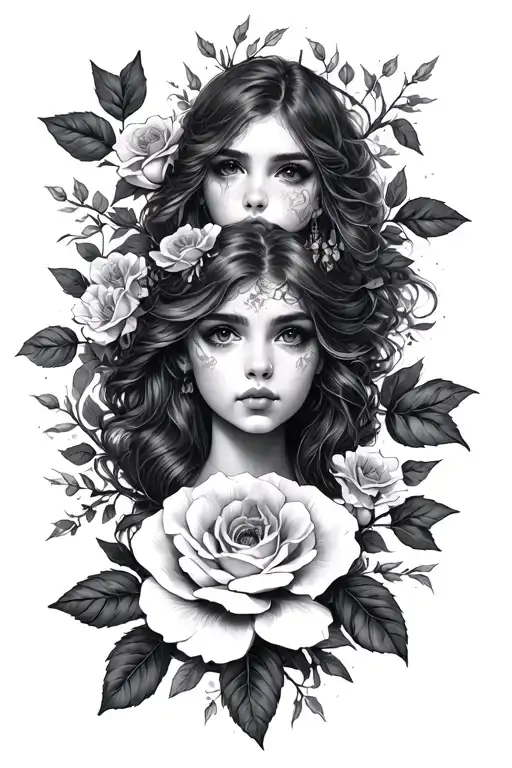 Tattoo with branches and rositas girls tattoo design idea