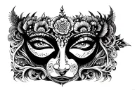 a kali face emerging tattoo design idea