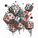 dnd dice rolling tattoo design idea