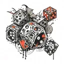 dnd dice rolling tattoo design idea