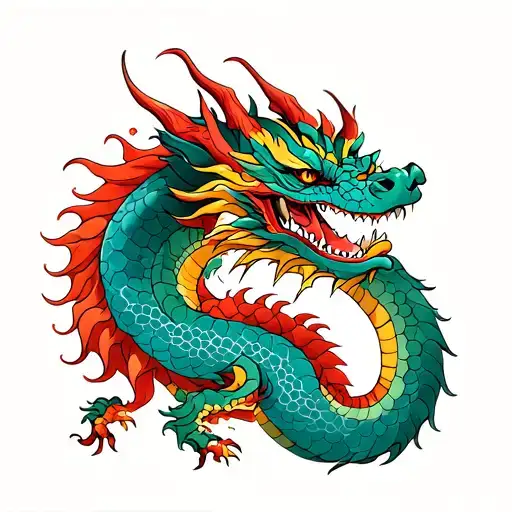 Kazakhstan and wales dragon badass tattoo design idea