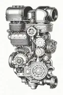 ford v8 car engine tattoo design idea