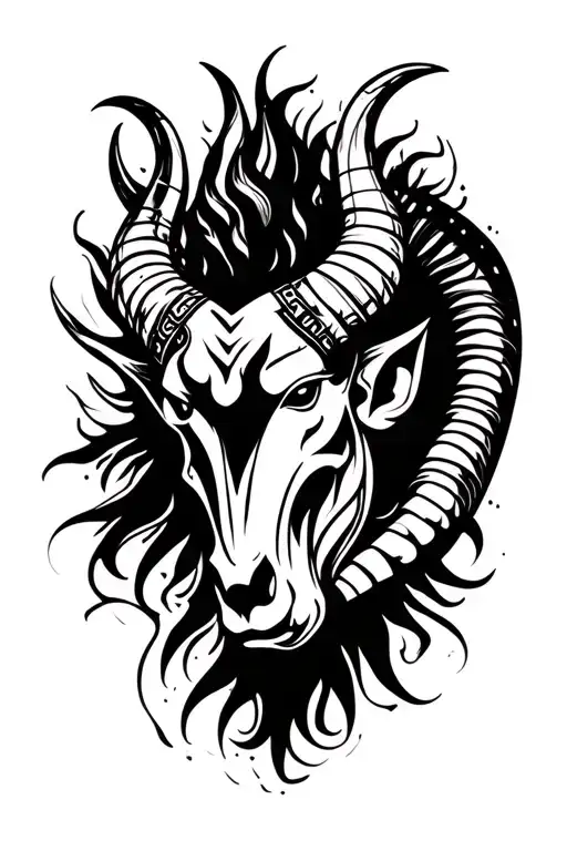 horns god tattoo design idea