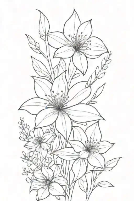 fleur liane végétal tatoué sur le bras tattoo design idea