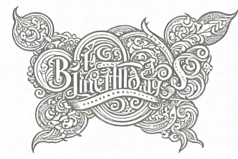 birthday date tattoo design idea