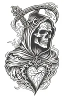 Grim Reaper Sacred Heart tattoo design idea