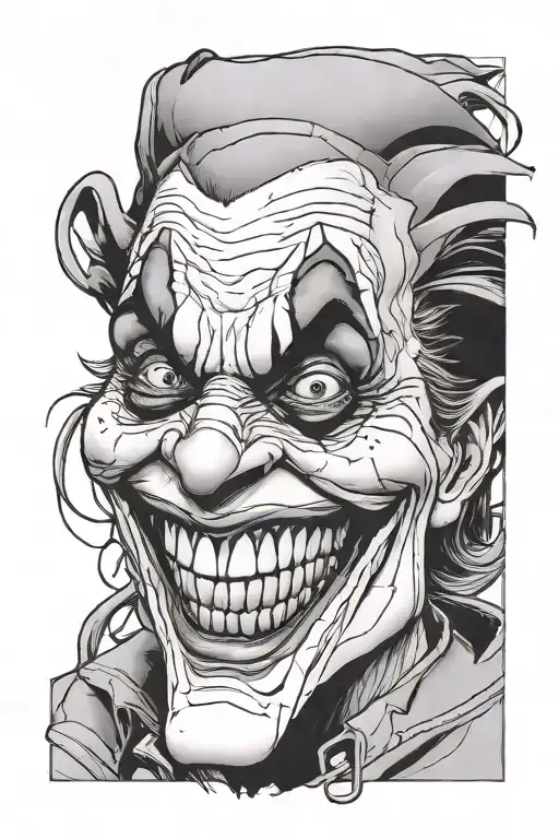 joker smile face tattoo design idea