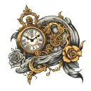 watching the clock melting tattoo design idea