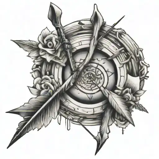 leukaemia symbol in a bow arrow tattoo design idea