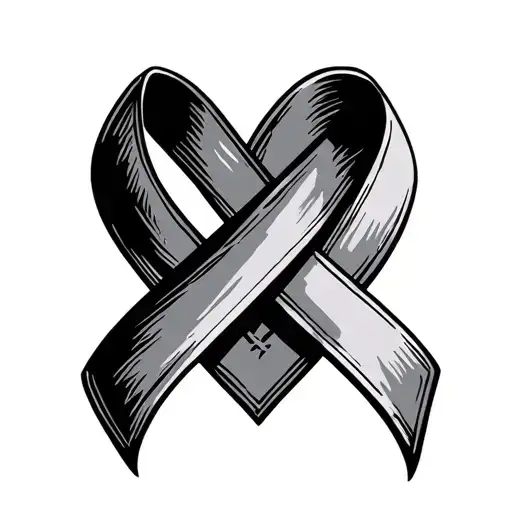 pancreatic and colon Cancer ribbon tattoo design idea