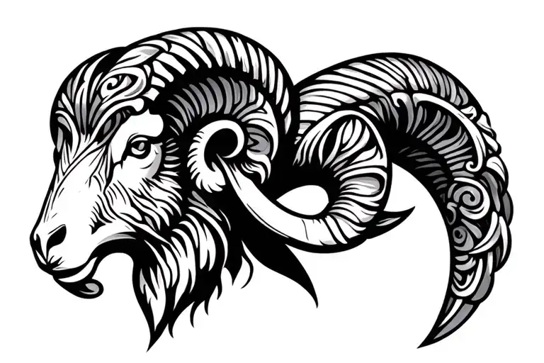 ram head tattoo ornate celtic style motifs tattoo design idea