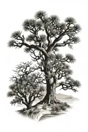 Joshua tree and tree of life intertwined tattoo design idea
