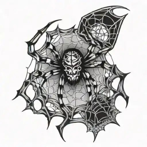 gothic spider  tattoo design idea
