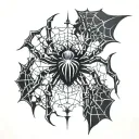 gothic spider  tattoo design idea