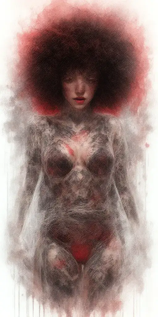 Double D Titties showing Ghost girl under blankets thick Thighs With an afro  tattoo design idea