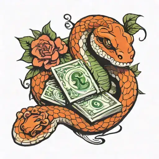 snake with money English 🏴󠁧󠁢󠁥󠁮󠁧󠁿  tattoo design idea