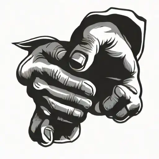 fist bump minimalist tattoo design idea