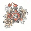 love potion bottle tattoo design idea