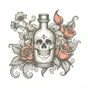 love potion bottle tattoo design idea
