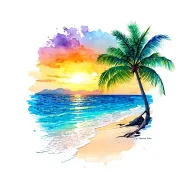 Coconut beaches, Guanacaste, Costa Rica Sunset Beach tattoo design idea