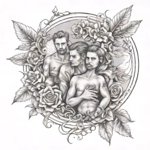 tattoo combined by birth year of the whole family 1944 father 1966 mother 1973 children 2002 2003 2005 tattoo design idea