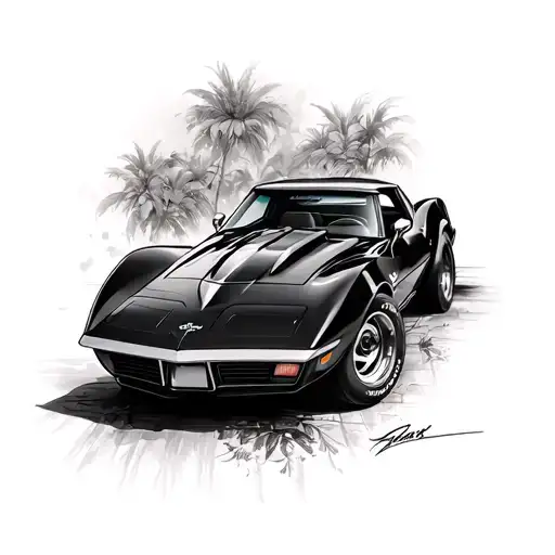 C3 corvette tattoo design idea