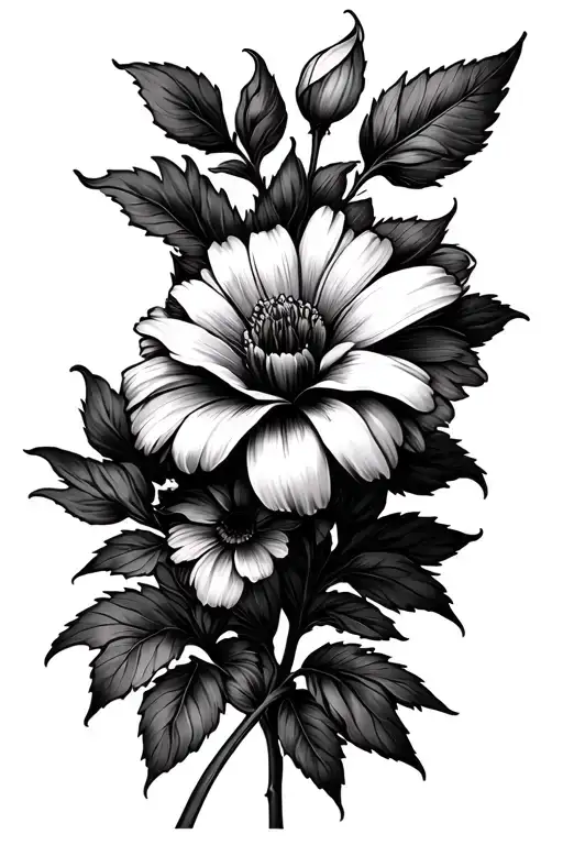 Philippians 4:13 flower blooming tattoo design idea
